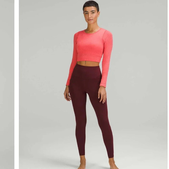 Lululemon Ebb to Street Long Sleeve Shirt Pale Raspberry Size 8 - Picture 2 of 8